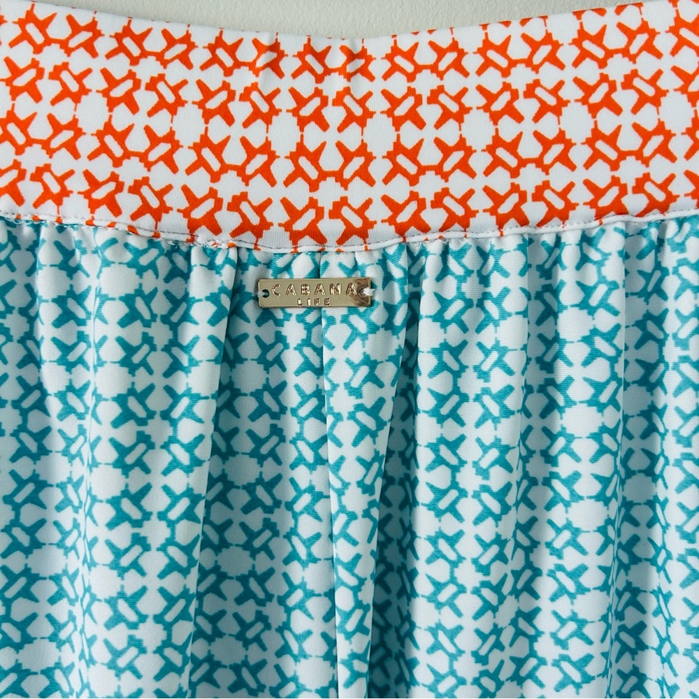 Cabana Life Blue White Orange Tassel High Rise Palazzo Wide Leg Pants S - Picture 6 of 11